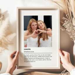 Cousin Definition Print With Photo - Personalised Gift For Cousins Funny Family Custom Gift, Frame - thumbnail 2