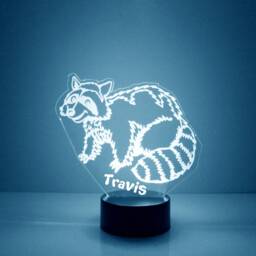Light Up Raccoon, Custom Engraved Night Light, Personalized Free, 16 Color Options With Remote Control, Best Gift, Desk Lamp, Raccoon Decor - thumbnail 4