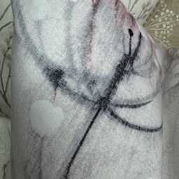 Decorative Grey Pink Floral Cushion Cover, Pink - Grey Floral Pillow Cover, Watercolour Floral Throw Designer Fabric Velour - thumbnail 2