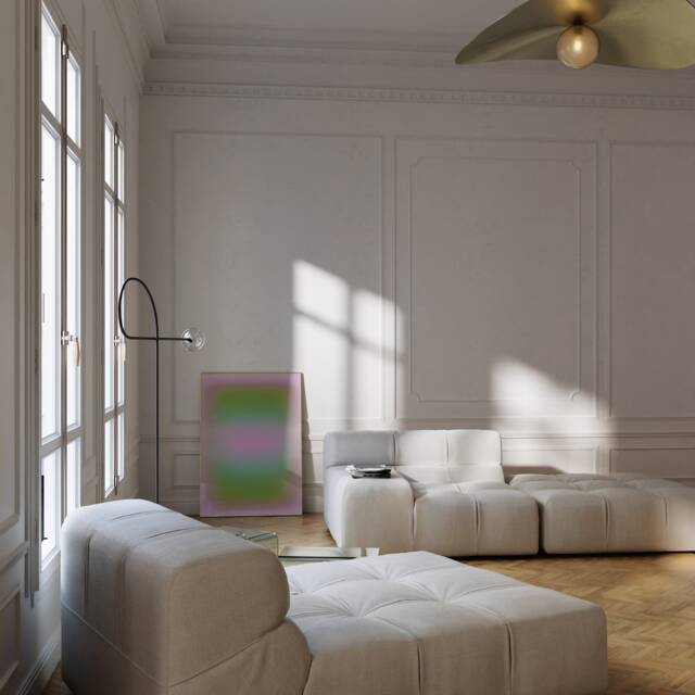 Ethereal Glow Pink Green Gradient Art Print, Aura Poster, Apartment Decor, Dreamy Room Glow, Large Wall - image 1