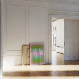 Ethereal Glow Pink Green Gradient Art Print, Aura Poster, Apartment Decor, Dreamy Room Glow, Large Wall - thumbnail 2