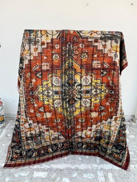 Premium Reversible Cotton Kantha Quilt Blanket - Soft Handmade Bedding Throw For Bedroom & Home D??cor - image 1