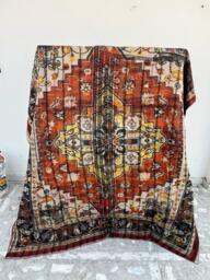 Premium Reversible Cotton Kantha Quilt Blanket - Soft Handmade Bedding Throw For Bedroom & Home D??cor