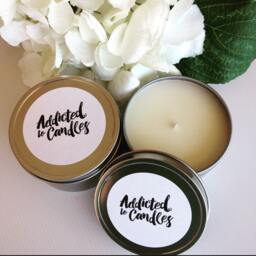Champagne & Strawberries Soy Candle 8Oz Travel Tin Large - thumbnail 2