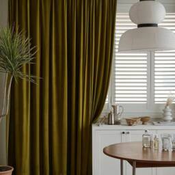 64Colors, 928-41 A Pair Of Gold Green Curtains , Living Room Curtains, Velvet Drapery Panels, Bedroom Custom Made - thumbnail 3