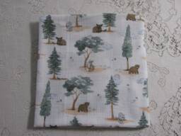 Baby Forest Animals Swaddle Blanket - Fawn Bear Woodland Wildlife Muslin Gift - thumbnail 1