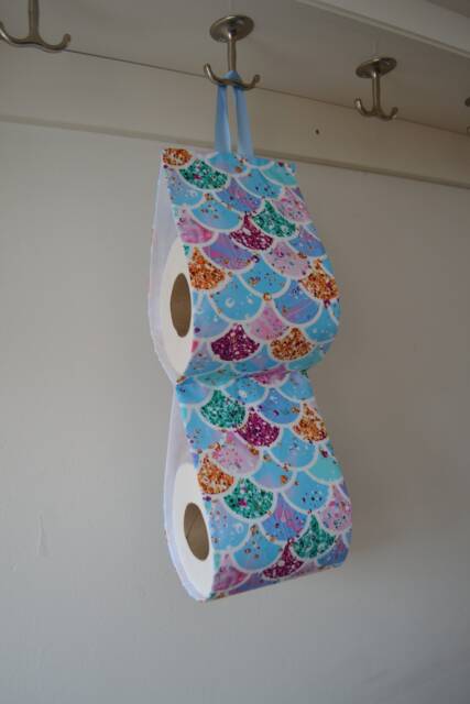 Fabric Roll Holder. Mermaid Scales. Bath Decor. Toilet Holder. Scales Fabric. Large - image 1