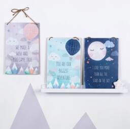 Nursery/Bedroom Wall Sign - 3 Designs To Choose From, Decor, Girls Bedroom Boys Nursery Playroom Decor - thumbnail 1