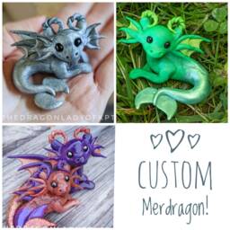 Made To Order Custom Merdragons - Polymer Clay Sculpture - thumbnail 1