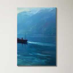 Norwegian Fjord Fishing Boat 3 Panel Split Canvas Wall Art Nordic Landscape Impressionist Coastal Oil Painting Framed Home Decor - thumbnail 4