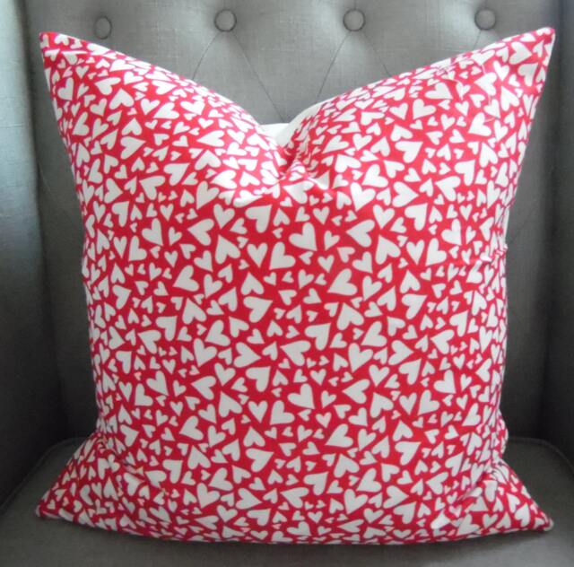 Anniversary.pillow Cover.slipcovers. Pillow Covers.toss Pillow.throw Pillows.home Decor.accents.red.hearts.sofa Cushions.cushion Covers - image 1