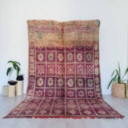 Vintage Boujaad Rug, Purple Moroccan 6.2 Ft X 10.7