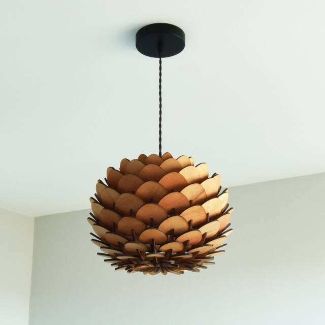 30cm Designer Wooden Pendant Light - image 1