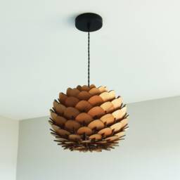 30cm Designer Wooden Pendant Light - thumbnail 1