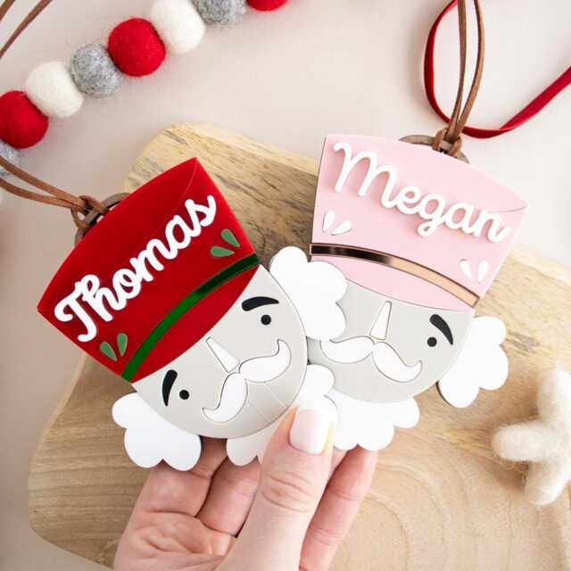 Personalised Christmas Nutcracker Bauble Novelty Children's Name Hanging Ornament - image 1