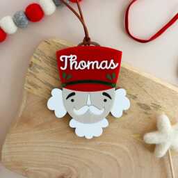 Personalised Christmas Nutcracker Bauble Novelty Children's Name Hanging Ornament - thumbnail 3