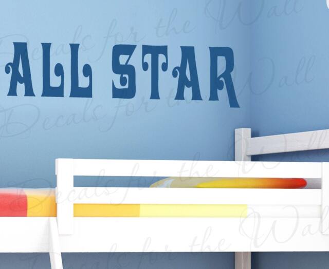 All Star Boy Room Kids Baby Nursery Playroom Wall Decal Saying Adhesive Vinyl Lettering Decoration Quote Sticker Art Decor K36 - image 1