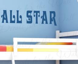 All Star Boy Room Kids Baby Nursery Playroom Wall Decal Saying Adhesive Vinyl Lettering Decoration Quote Sticker Art Decor K36 - thumbnail 1