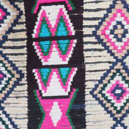Vintage Boucherouite Moroccan Rug Runner - 7.2x3 Ft - thumbnail 4