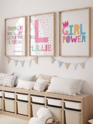 Set Of 3, Girls Bedroom Decor, Girl Power, Affirmation, Positive Prints, Inspirational Wall Art, Nursery Print, Playroom, Personalised - thumbnail 1