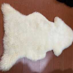 Genuine Ivory Sheepskin Rug - Suede Leather Backing, Scandinavian Chair Cover, Nursery Mat - thumbnail 4
