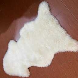 Genuine Ivory Sheepskin Rug - Suede Leather Backing, Scandinavian Chair Cover, Nursery Mat - thumbnail 3