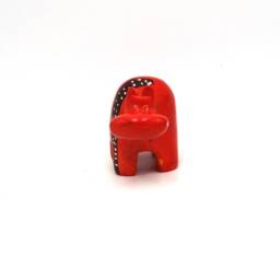 Hand Carved Soapstone Hippo Orange African Animal Statue - thumbnail 2