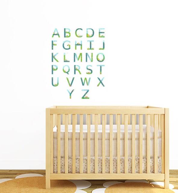 Boys Alphabet Wall Sticker Decal - Educational Stickers, Learning, Art, Decals, Kids Room, School, Education, Gifts