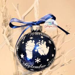 Personalized Baby Footprint Bauble Remembrance Memorial Gift - thumbnail 4