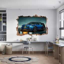 Supercar Wall Sticker Muscle Car Decal Ford Mustang Art Sports Boy Room For - thumbnail 1