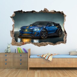 Supercar Wall Sticker Muscle Car Decal Ford Mustang Art Sports Boy Room For - thumbnail 3