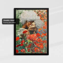 Black Mother Laying in Flowers Abstract Oil Painting Framed Poster Print & Canvas Wall Decor Art Bedroom Home Interior Floral Gift - thumbnail 2