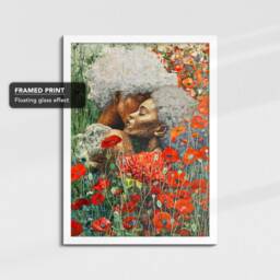 Black Mother Laying in Flowers Abstract Oil Painting Framed Poster Print & Canvas Wall Decor Art Bedroom Home Interior Floral Gift - thumbnail 3