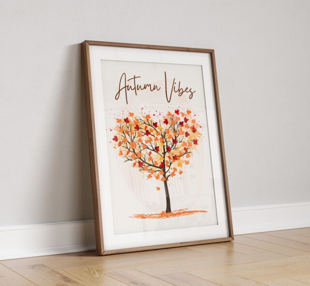 Autumn Vibes Watercolor Tree Print Seasonal Home Decor - PDF - image 1