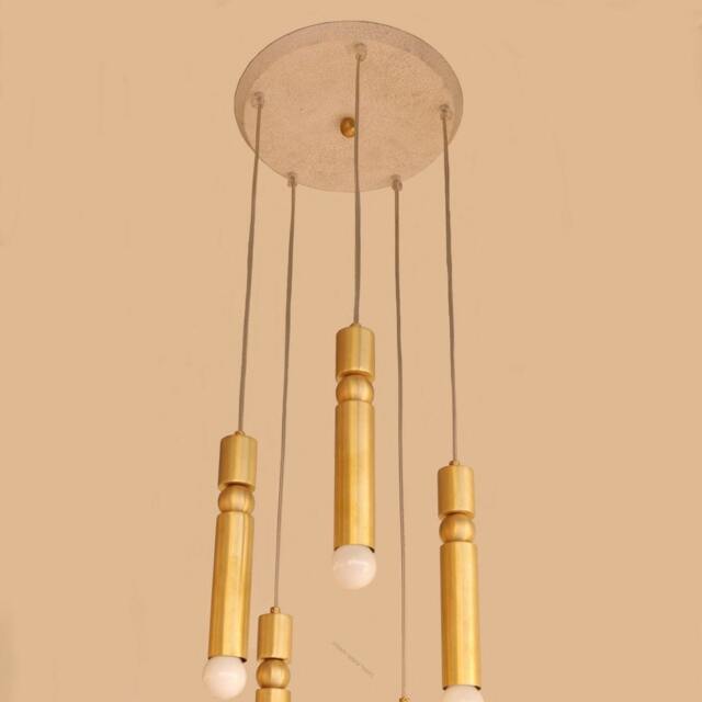 Hang Brass Ceiling Lamp Gold Chandelier Decor Vanity Light Fixture Candlesticks Mid Century - Or Model Ranor Lighting Design #120 - image 1