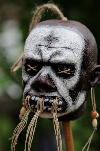 Shrunken Head Voodoo Witch Doctor Replica - image 1