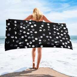"Black & White Patterned Beach Towel, Spa Towel - 30""x60"