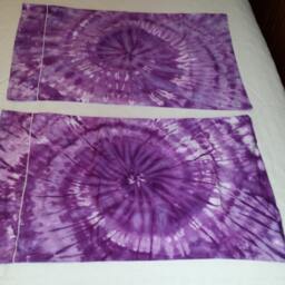 Tie Dyed Cotton Pillowcase, Set Of Two Pillow Cases, 600 Thread Count, Egyptian Cotton Purple Swirl Pillowcase - thumbnail 3