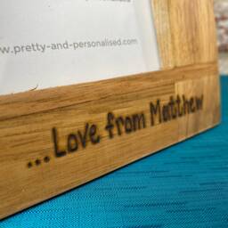 "I Love My Mummy - Mothers Day/Birthday New Baby Personalised Solid Oak Wood Photo Frame 6x4"", 7x5"" Or 10x8" - thumbnail 3