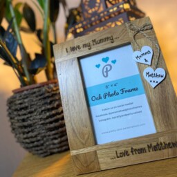 "I Love My Mummy - Mothers Day/Birthday New Baby Personalised Solid Oak Wood Photo Frame 6x4"", 7x5"" Or 10x8" - thumbnail 2