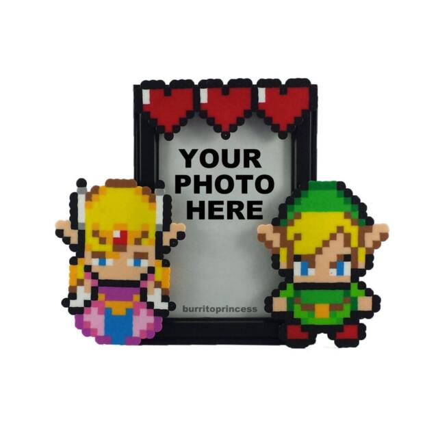 Legend Of Zelda Picture Frame - Couples Nerdy Wedding Gift Video Game Pixel - image 1