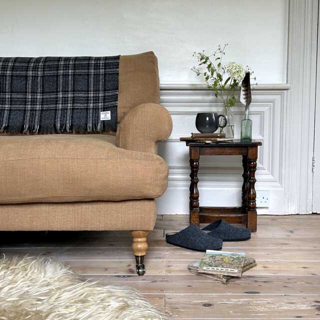 Harris Tweed Birch Tartan - Luxury Pure Wool Lap Blanket 75x100cm/30x39 - image 1