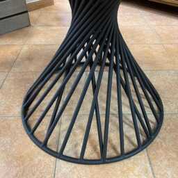 Round Oak Dining Table Handmade Industrial Modern Furniture - thumbnail 2