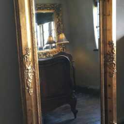 statement Antique Gold Large Swept Gilt Ornate French Over Mantle Leaner Wall Mirror 4 Ft X 3 - thumbnail 3