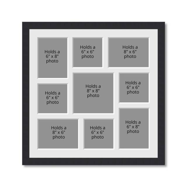 Large Multi Photo Picture Frame - Holds 9 Photos Black - image 1