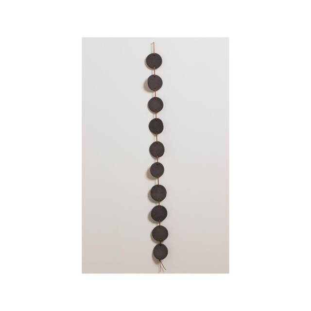 Long Circles Wall Hanging - Black Ceramic Handmade Decor Desi Murphy Pottery - image 1