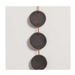 Long Circles Wall Hanging - Black Ceramic Handmade Decor Desi Murphy Pottery - thumbnail 3