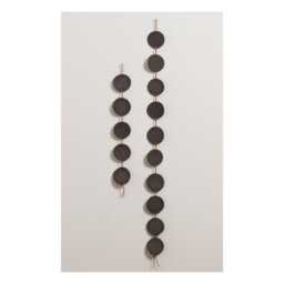 Long Circles Wall Hanging - Black Ceramic Handmade Decor Desi Murphy Pottery - thumbnail 2
