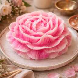 Large Peony Candle - Handmade Floral Centerpiece Gift Box - thumbnail 2