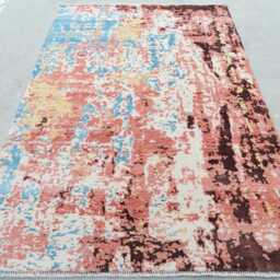 Handknotted 5x8 Erased Contemporary Rug - thumbnail 2